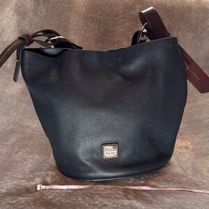 Dooney & Bourke Navy Blue Pebbled Leather Hobo Bag